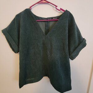 Green corduroy top